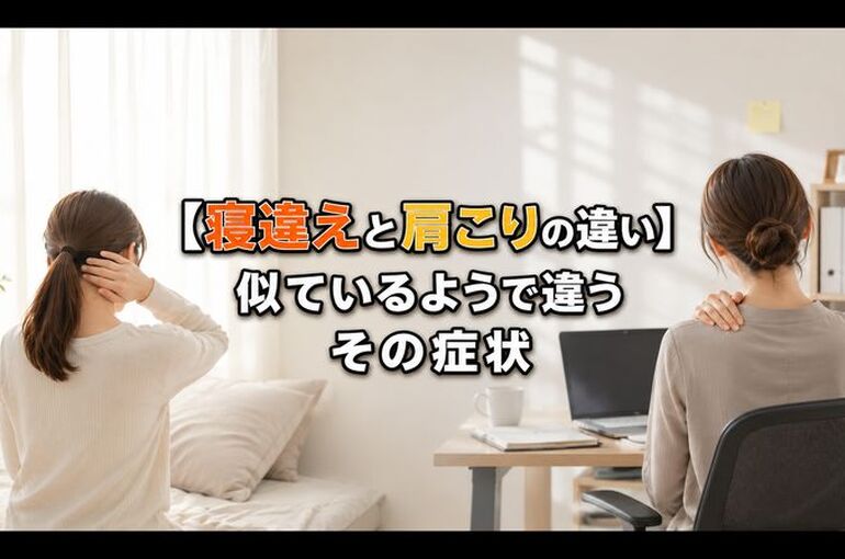 寝違えと肩こりの違い タイトル